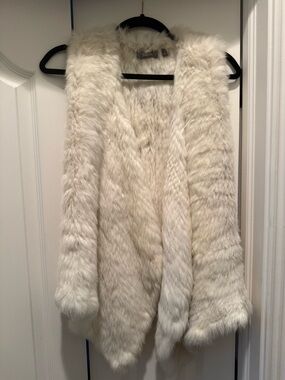 Neiman Marcus Cream Faux Fur Teddy Coat